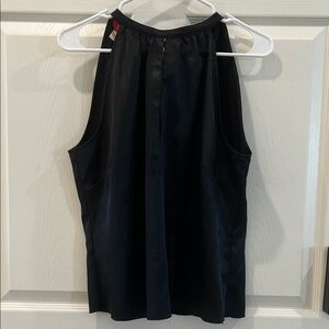 Vintage Esprit Black Satin Halter Neck Blouse Women Blouse Large